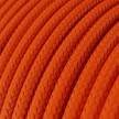 Fil Électrique Rond Gaine De Tissu De Couleur Effet Soie Tissu Uni Orange RM15