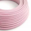 Fil Électrique Rond Gaine De Tissu De Couleur Effet Soie ZigZag Fuchsia RZ08