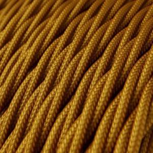 Elektrisches Kabel geflochten überzogen mit Textil-Seideneffekt Einfarbig Gold TM05
