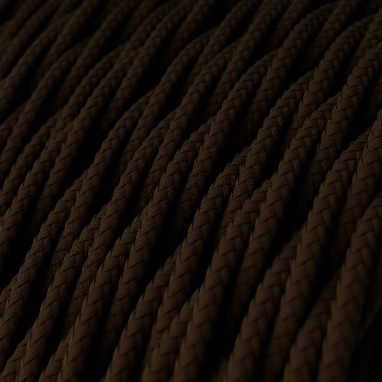 Fil Électrique Torsadé Gaine De Tissu De Couleur Effet Soie Tissu Uni Marron TM13