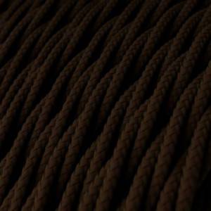 Elektrisches Kabel geflochten überzogen mit Textil-Seideneffekt Einfarbig Braun TM13