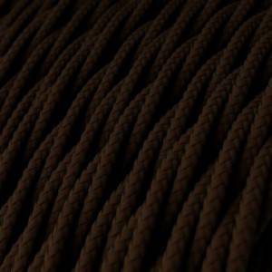Fil Électrique Torsadé Gaine De Tissu De Couleur Effet Soie Tissu Uni Marron TM13