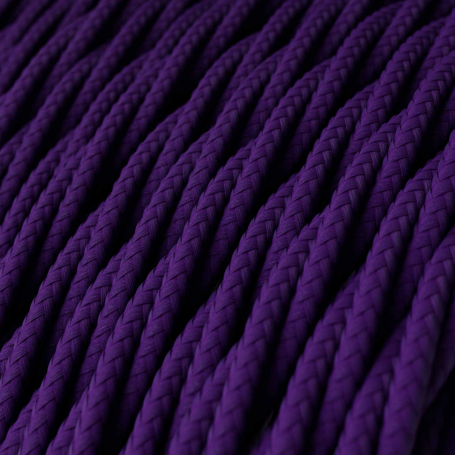Fil Électrique Torsadé Gaine De Tissu De Couleur Effet Soie Tissu Uni Violet TM14