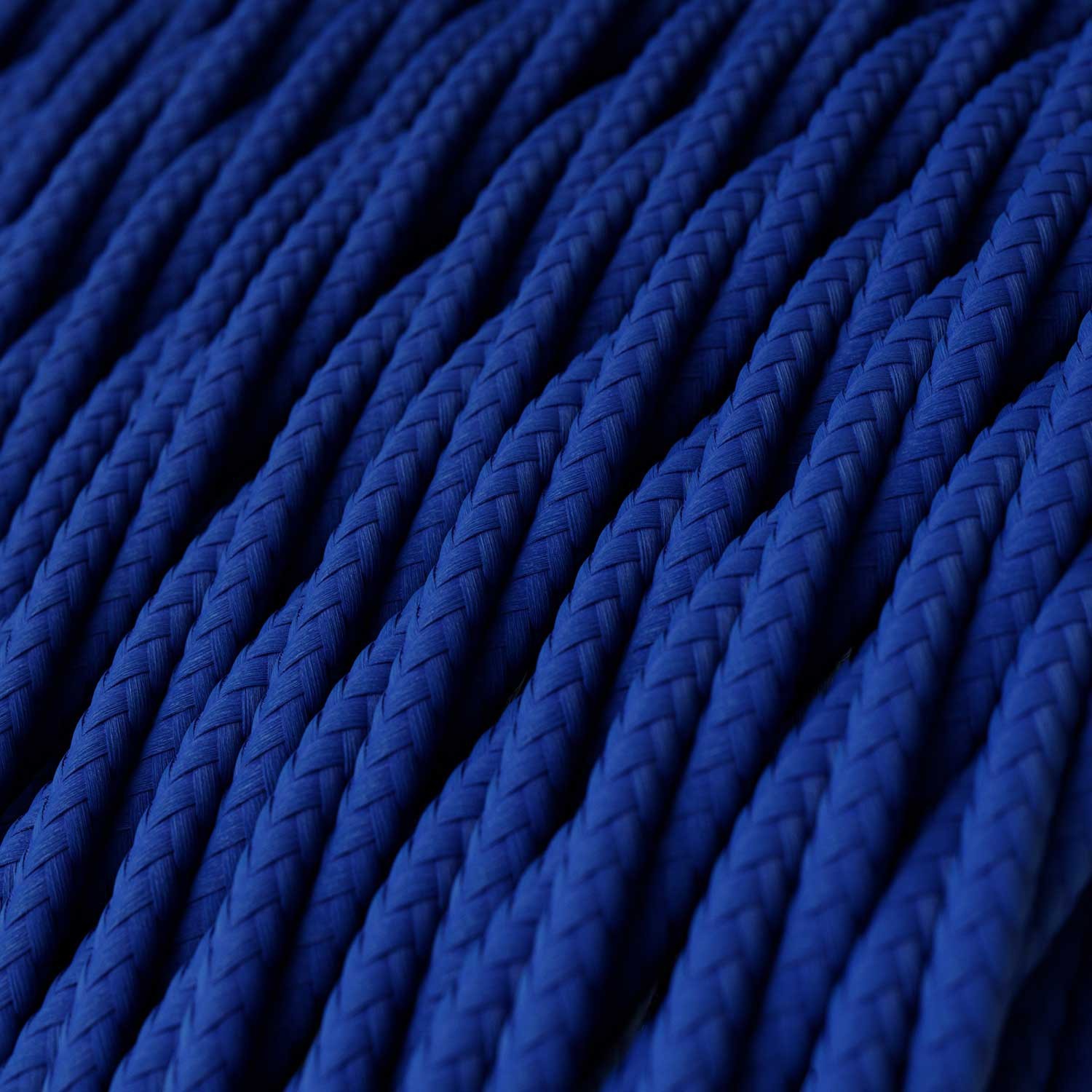 Fil Électrique Torsadé Gaine De Tissu De Couleur Effet Soie Tissu Uni Bleu TM12