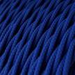 Elektrisches Kabel geflochten überzogen mit Textil-Seideneffekt Einfarbig Blau TM12