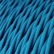 Elektrisches Kabel geflochten überzogen mit Textil-Seideneffekt Einfarbig Cyanblau TM11