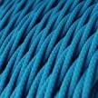 Elektrisches Kabel geflochten überzogen mit Textil-Seideneffekt Einfarbig Cyanblau TM11
