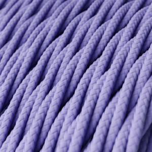 Elektrisches Kabel geflochten überzogen mit Textil-Seideneffekt Einfarbig Lila TM07