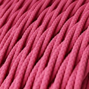 Fil Électrique Torsadé Gaine De Tissu De Couleur Effet Soie Tissu Uni Fuchsia TM08