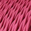 Elektrisches Kabel geflochten überzogen mit Textil-Seideneffekt Einfarbig Fuchsia TM08