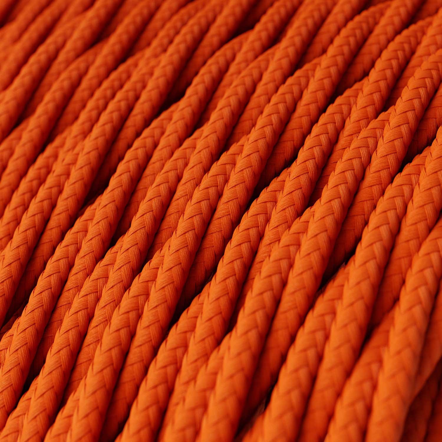 Elektrisches Kabel geflochten überzogen mit Textil-Seideneffekt Einfarbig Orange TM15