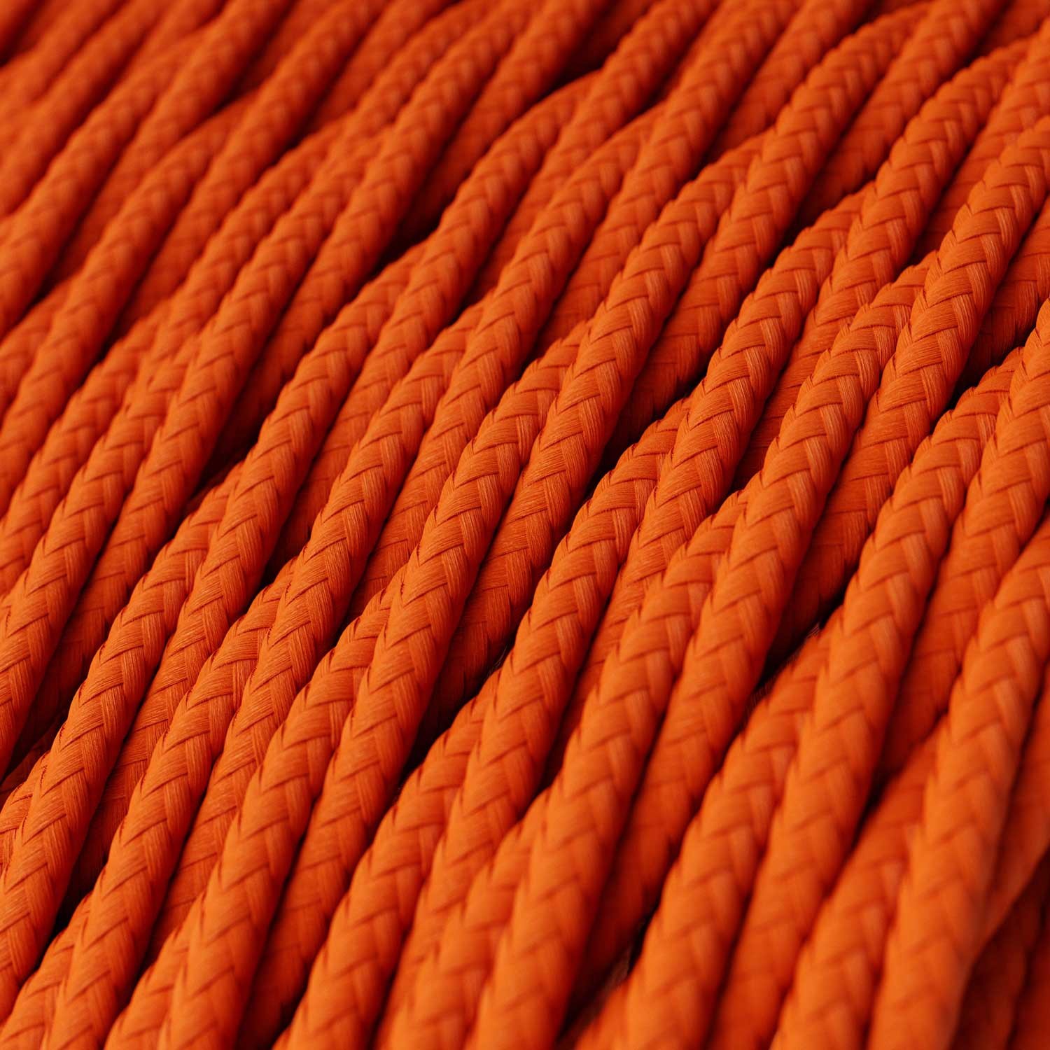 Fil Électrique Torsadé Gaine De Tissu De Couleur Effet Soie Tissu Uni Orange TM15