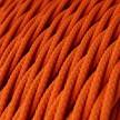 Elektrisches Kabel geflochten überzogen mit Textil-Seideneffekt Einfarbig Orange TM15