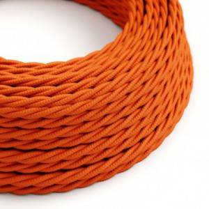 Fil Électrique Torsadé Gaine De Tissu De Couleur Effet Soie Tissu Uni Orange TM15