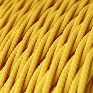 Elektrisches Kabel geflochten überzogen mit Textil-Seideneffekt Einfarbig Gelb TM10