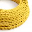 Fil Électrique Torsadé Gaine De Tissu De Couleur Effet Soie Tissu Uni Jaune TM10