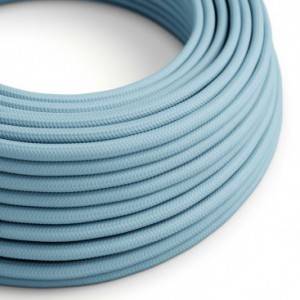 Elektrisches Kabel rund überzogen mit Textil-Seideneffekt Einfarbig Baby Blau RM17