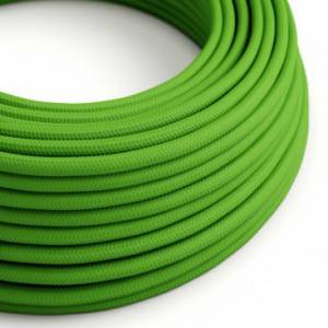 Elektrisches Kabel rund überzogen mit Textil-Seideneffekt Einfarbig Lime Grün RM18