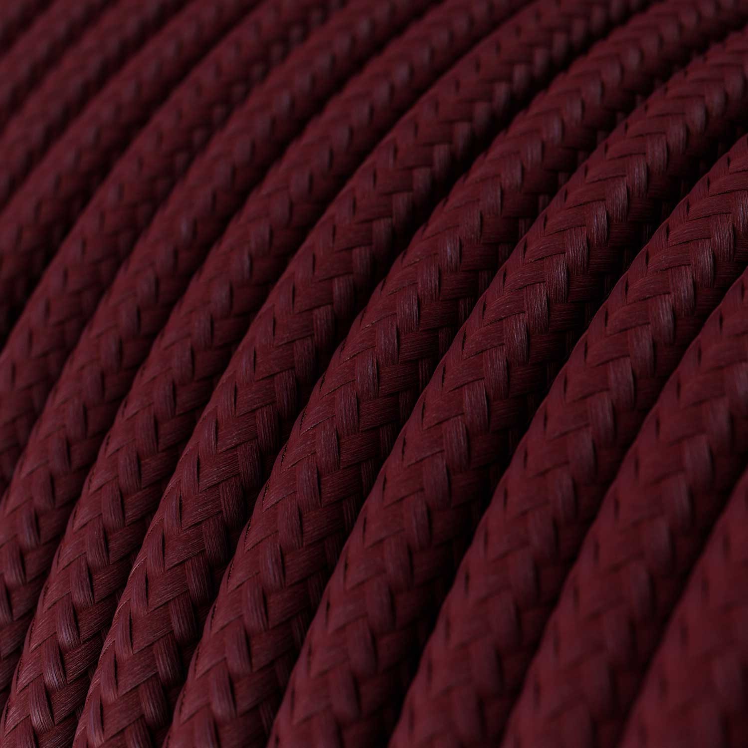 Fil Électrique Rond Gaine De Tissu De Couleur Effet Soie Tissu Uni Bordeaux RM19