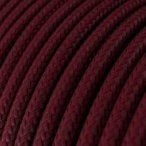 Elektrisches Kabel rund überzogen mit Textil-Seideneffekt Einfarbig Bordeaux RM19