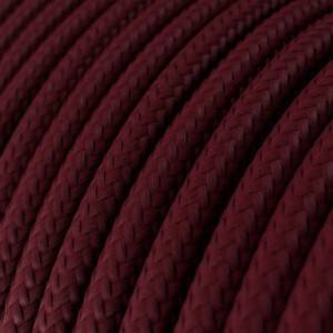 Fil Électrique Rond Gaine De Tissu De Couleur Effet Soie Tissu Uni Bordeaux RM19