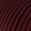 Fil Électrique Rond Gaine De Tissu De Couleur Effet Soie Tissu Uni Bordeaux RM19