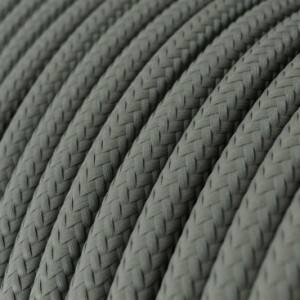 Elektrisches Kabel rund überzogen mit Textil-Seideneffekt Einfarbig Grau RM03