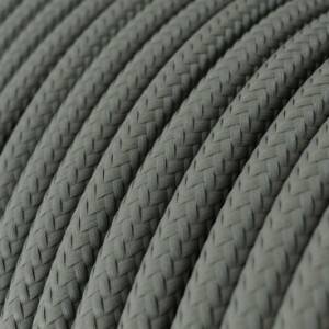 Fil Électrique Rond Gaine De Tissu De Couleur Effet Soie Tissu Uni Gris RM03