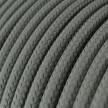 Elektrisches Kabel rund überzogen mit Textil-Seideneffekt Einfarbig Grau RM03