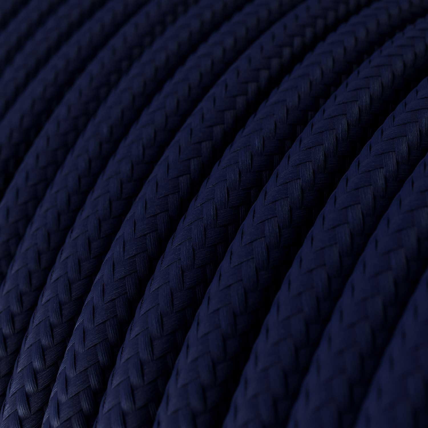 Elektrisches Kabel rund überzogen mit Textil-Seideneffekt Einfarbig Dunkelblau RM20