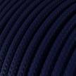 Elektrisches Kabel rund überzogen mit Textil-Seideneffekt Einfarbig Dunkelblau RM20