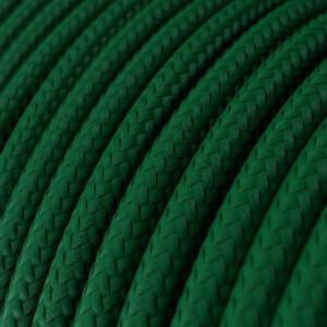 Cavo Elettrico rotondo rivestito in tessuto effetto Seta Tinta Unita Verde scuro RM21