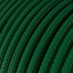 Fil Électrique Rond Gaine De Tissu De Couleur Effet Soie Tissu Uni Vert Foncé RM21