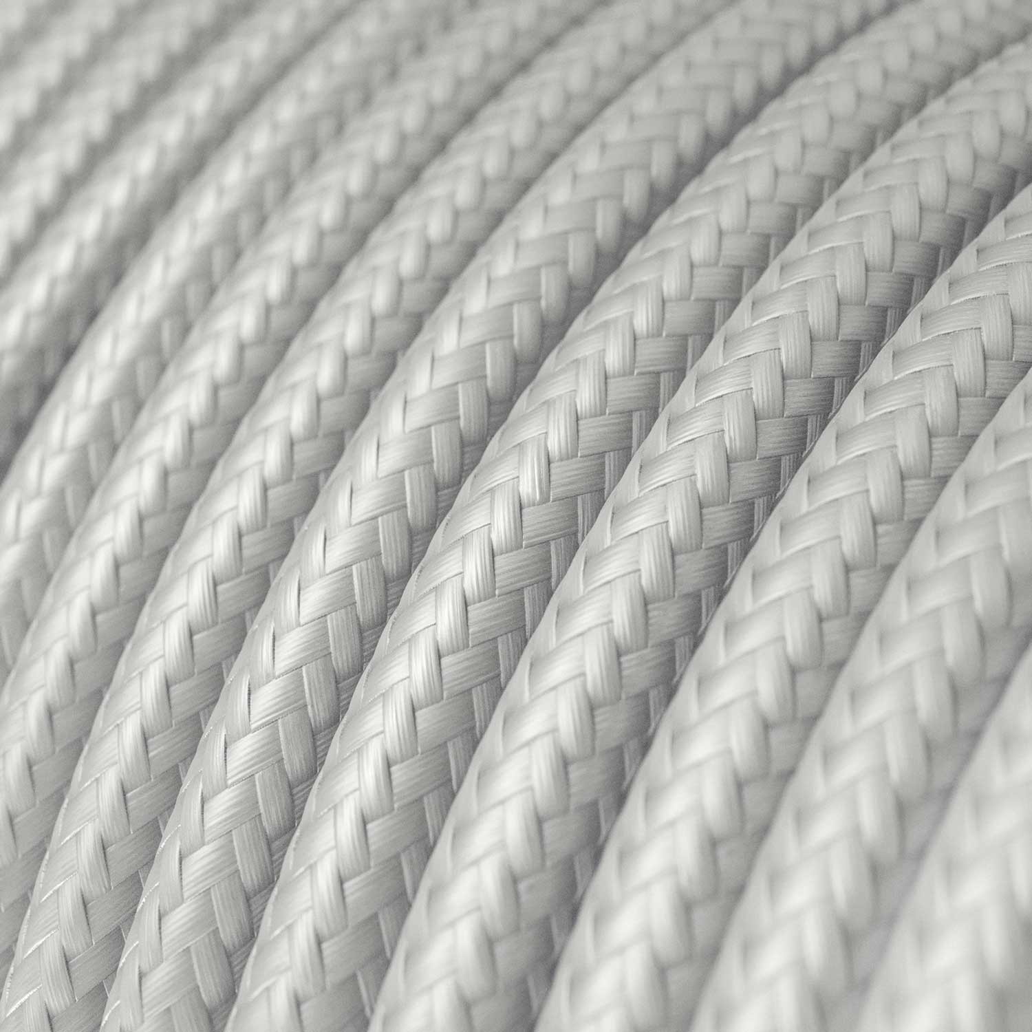 Elektrisches Kabel rund überzogen mit Textil-Seideneffekt Einfarbig Silber RM02