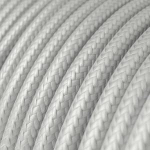 Elektrisches Kabel rund überzogen mit Textil-Seideneffekt Einfarbig Silber RM02