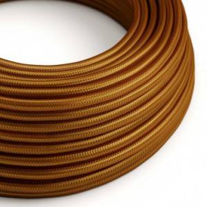 Elektrisches Kabel rund überzogen mit Textil-Seideneffekt Einfarbig Whiskey RM22