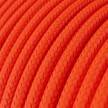 Elektrisches Kabel rund überzogen mit Textil-Seideneffekt Einfarbig Orange Fluo RF15