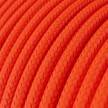 Fil Électrique Rond Gaine De Tissu De Couleur Effet Soie Tissu Uni Orange Fluo RF15