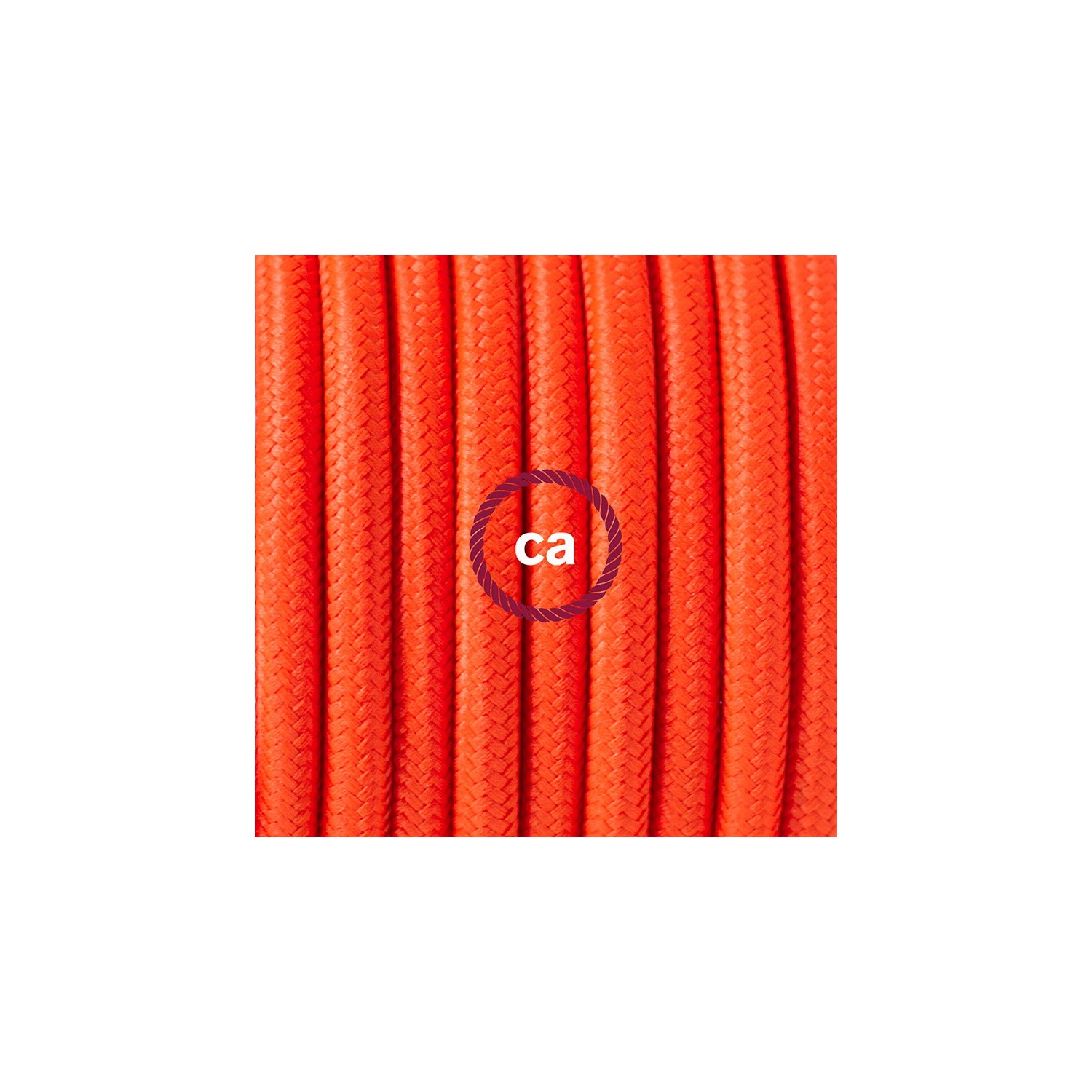 Zuleitung für Tischleuchten RF15 Orange Fluoreszierend Seideneffekt 1,80 m. Wählen Sie aus drei Farben bei Schalter und Stecke.