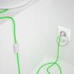 Cablaggio per lampada, cavo RF06 Effetto Seta Verde Fluo 1,80 m. Scegli il colore dell'interruttore e della spina.
