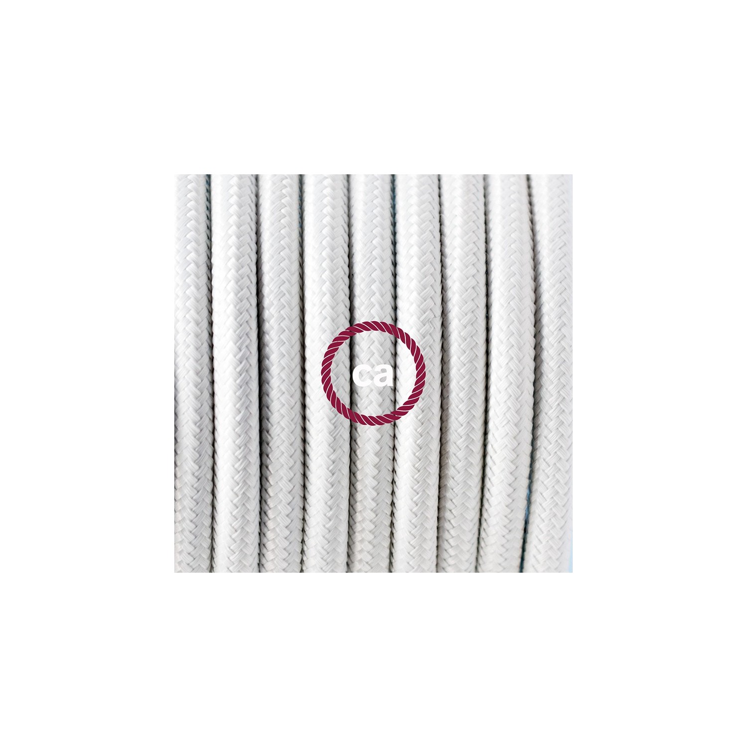 Zuleitung für Tischleuchten RM01 Weiß Seideneffekt 1,80 m. Wählen Sie aus drei Farben bei Schalter und Stecke.