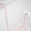 Cordon pour lampe, câble RM16 Effet Soie Rose Baby 1,80 m. Choisissez la couleur de la fiche et de l'interrupteur!