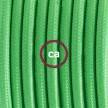 Cablaggio per lampada, cavo RM18 Effetto Seta Verde Lime 1,80 m. Scegli il colore dell'interruttore e della spina.