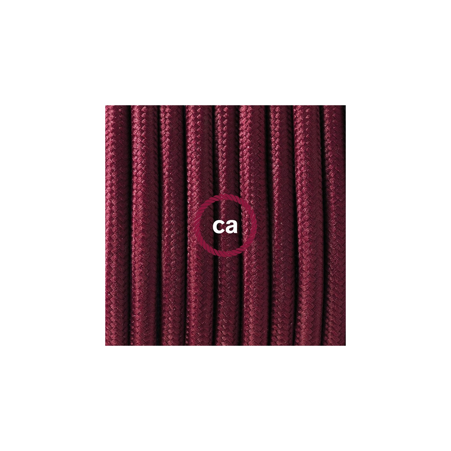 Zuleitung für Tischleuchten RM19 Bordeaux Seideneffekt 1,80 m. Wählen Sie aus drei Farben bei Schalter und Stecke.