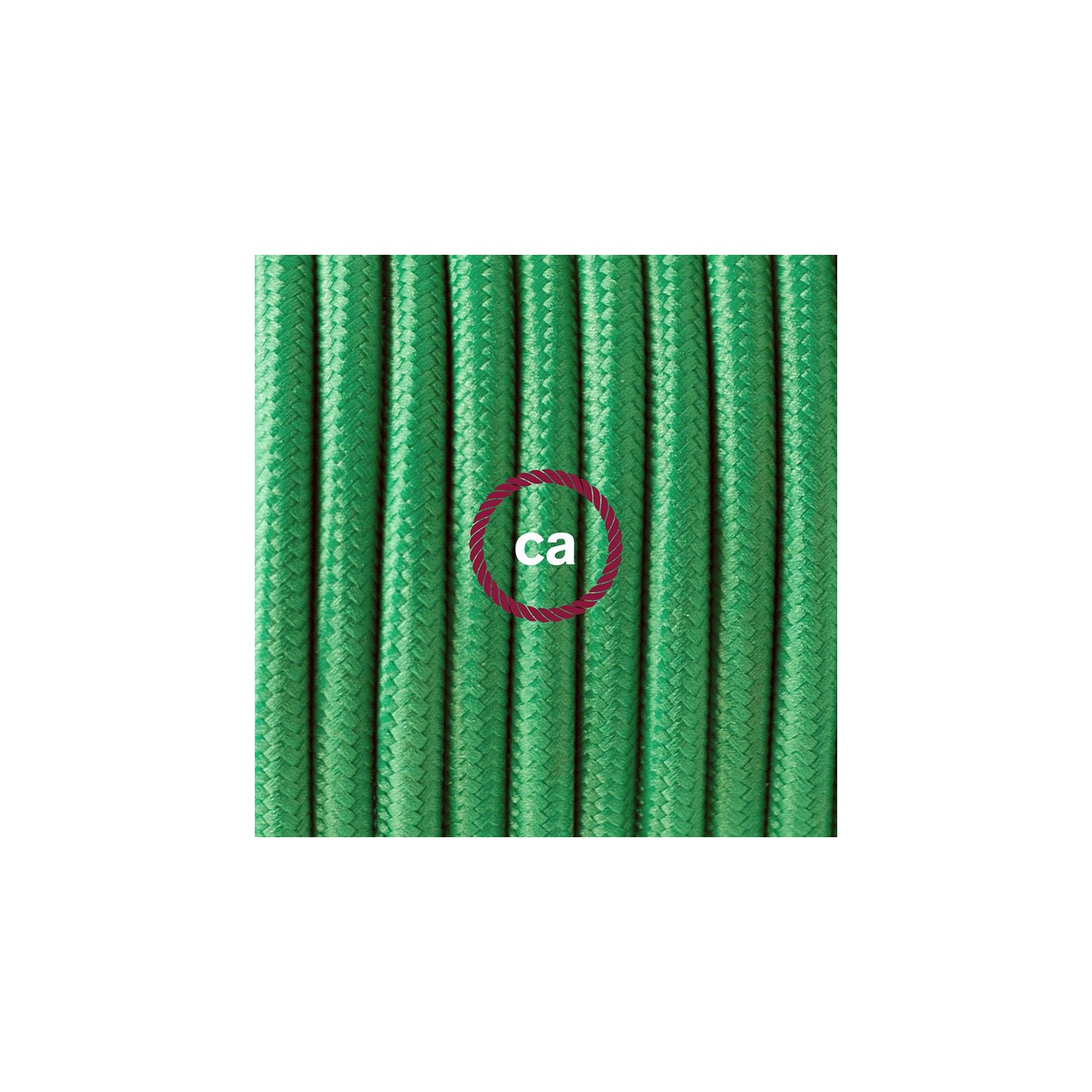 Stehleuchte Anschlussleitung RM06 Grün Seideneffekt 3 m. Wählen Sie aus drei Farben bei Schalter und Stecke.