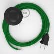 Cordon pour lampadaire, câble RM06 Effet Soie Vert 3 m. Choisissez la couleur de la fiche et de l'interrupteur!