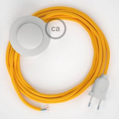 Cordon pour lampadaire, câble RM10 Effet Soie Jaune 3 m. Choisissez la couleur de la fiche et de l'interrupteur!