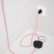 Cordon pour lampadaire, câble RM16 Effet Soie Rose Baby 3 m. Choisissez la couleur de la fiche et de l'interrupteur!