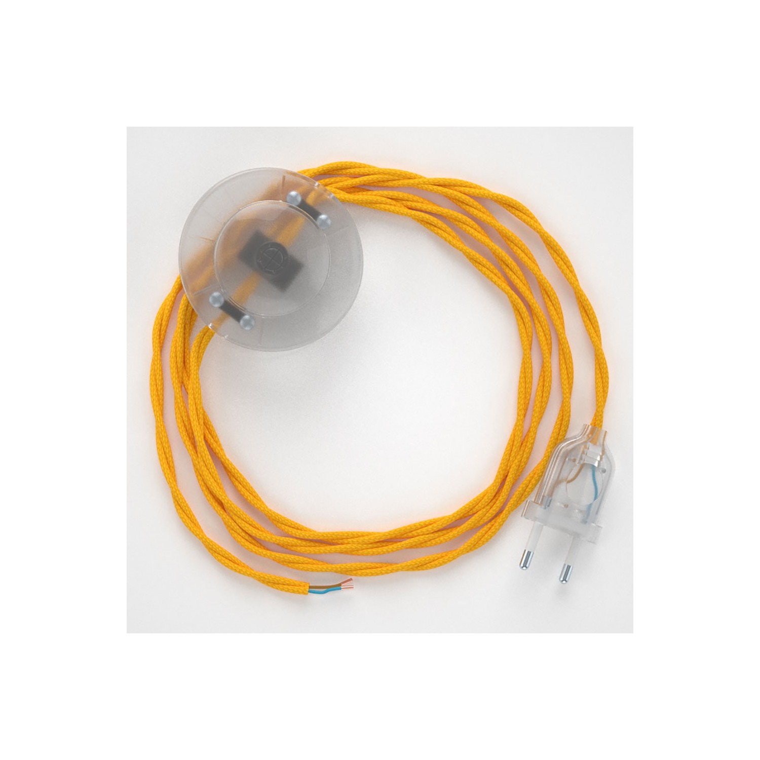 Cordon pour lampadaire, câble TM10 Effet Soie Jaune 3 m. Choisissez la couleur de la fiche et de l'interrupteur!
