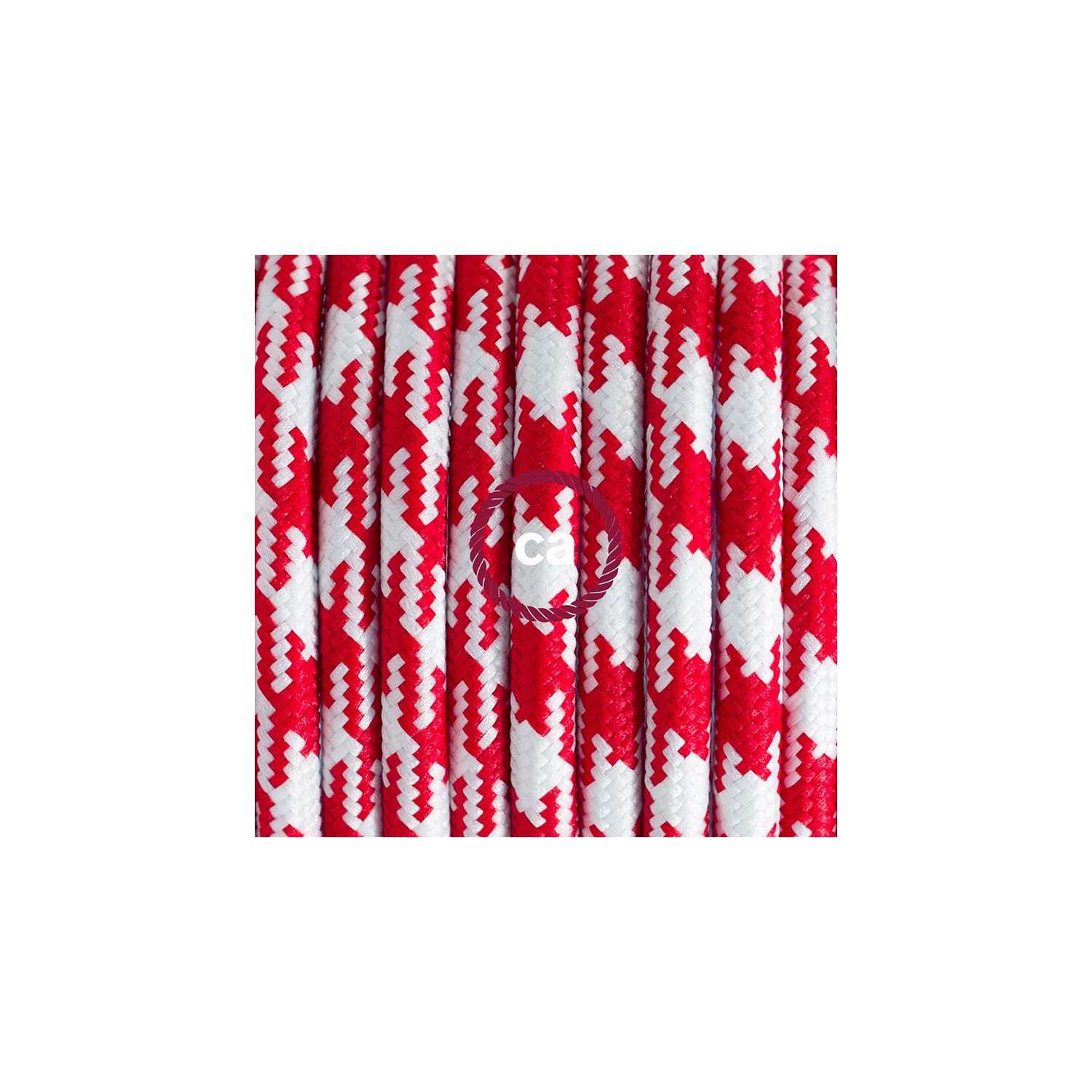 Zuleitung für Tischleuchten RP09 Bifarbig Weiß Rot Seideneffekt 1,80 m. Wählen Sie aus drei Farben bei Schalter und Stecke.